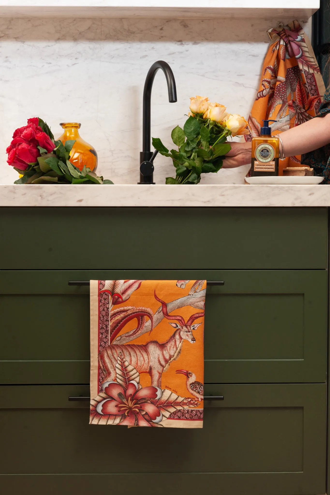 Flame Pangolin Park Tea Towel