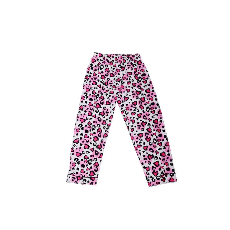 Flannel PJ Set, Love Leopard, Size 8