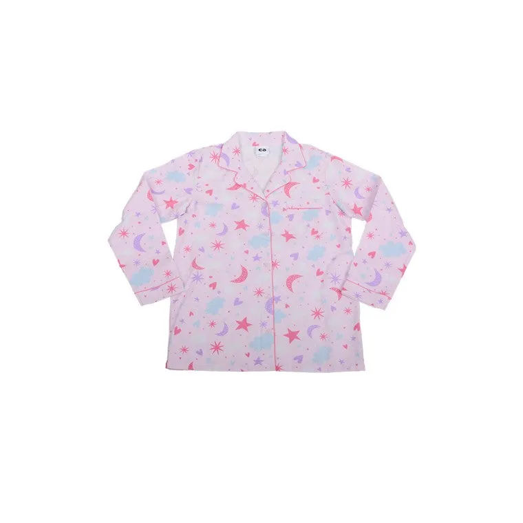Flannel PJ Set, Moon & Stars, Size 12
