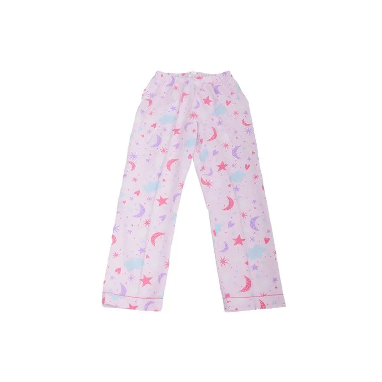 Flannel PJ Set, Moon & Stars, Size 12