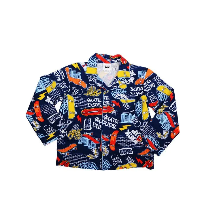Flannel PJ Set, Skater, Size 10