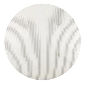 Fluffy Round Playmat | Blue Stripes | 110cm