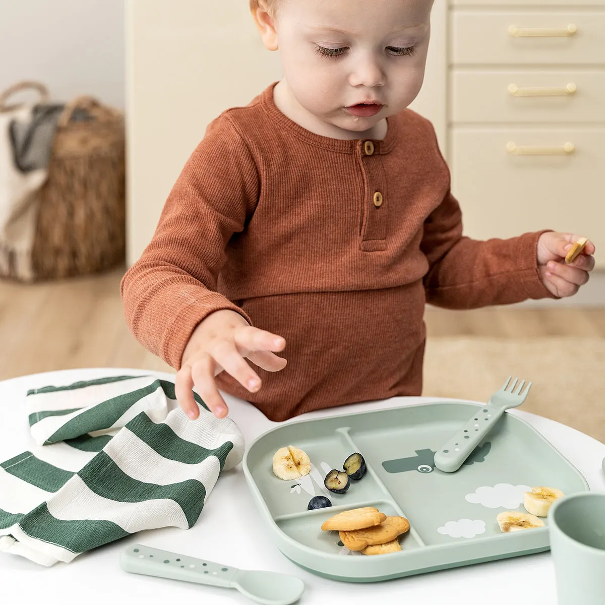 Foodie Compartment Plate | Croco | Green