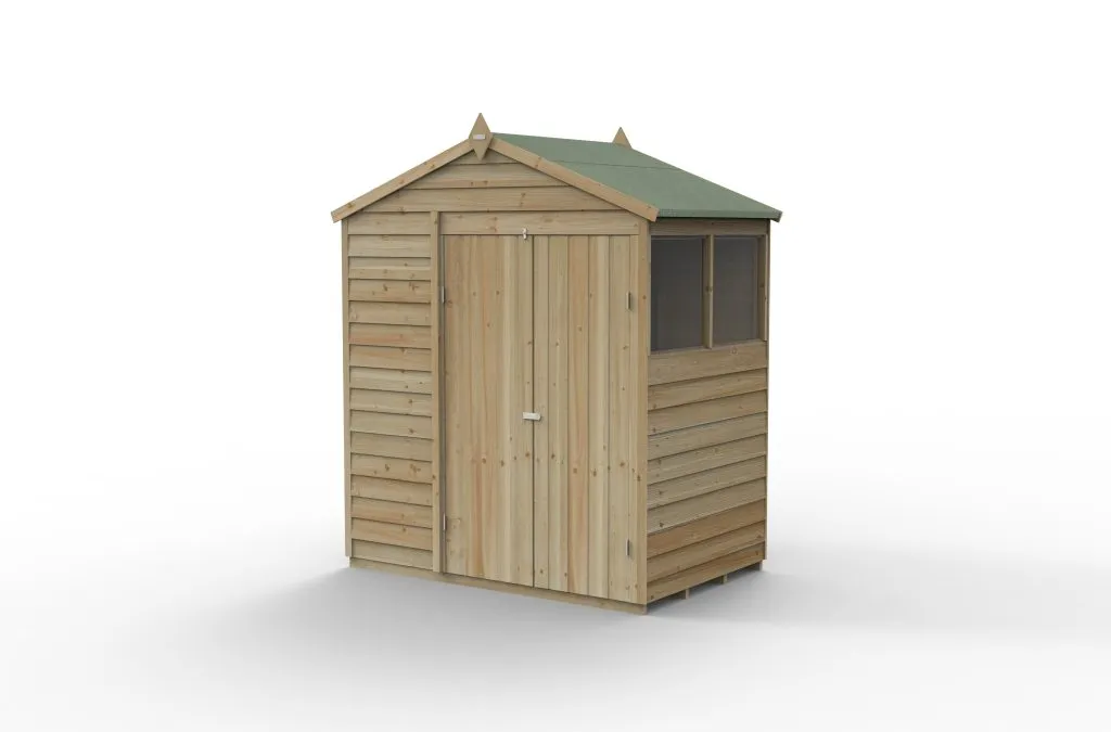 Forest Garden 4life Apex Shed 6x4 with Double Door and 2 Windows