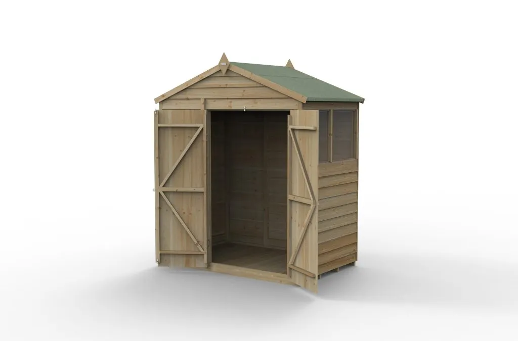 Forest Garden 4life Apex Shed 6x4 with Double Door and 2 Windows