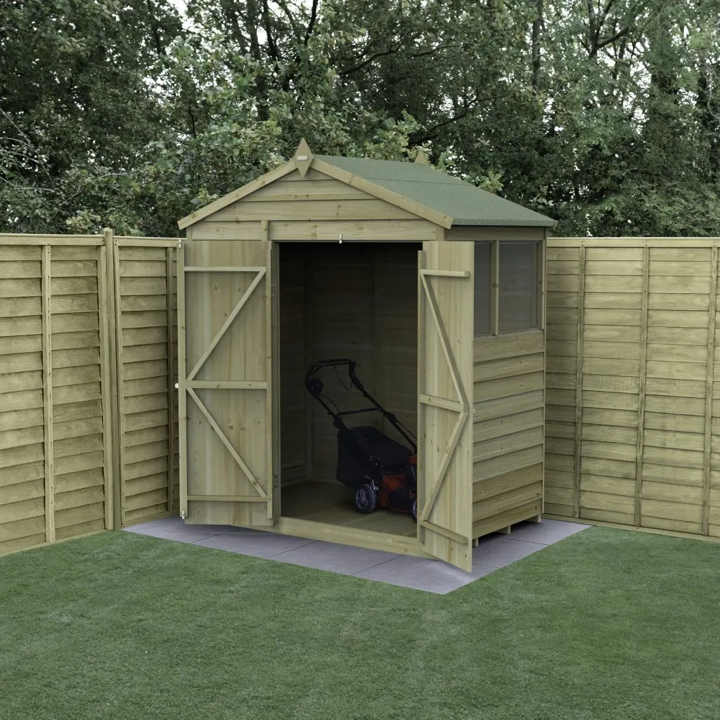 Forest Garden 4life Apex Shed 6x4 with Double Door and 2 Windows