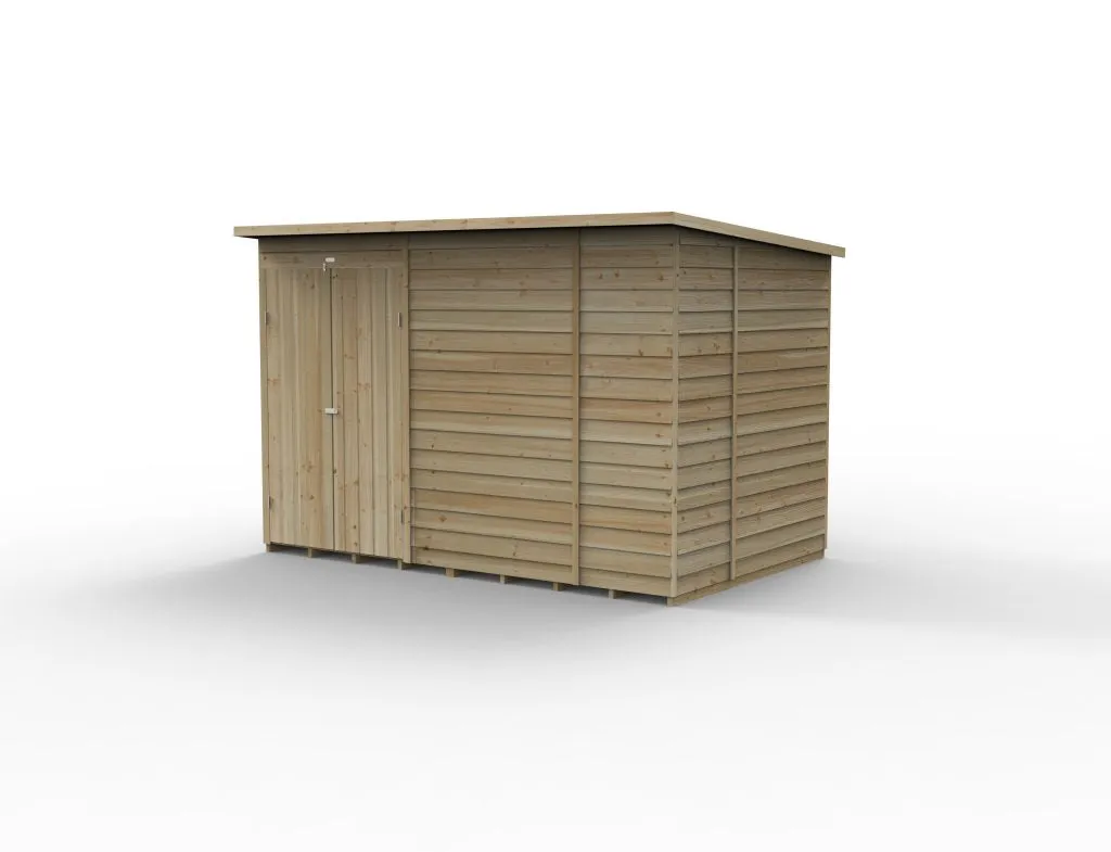 Forest Garden 4life Pent Shed 10x6 with No Windows and Double Door