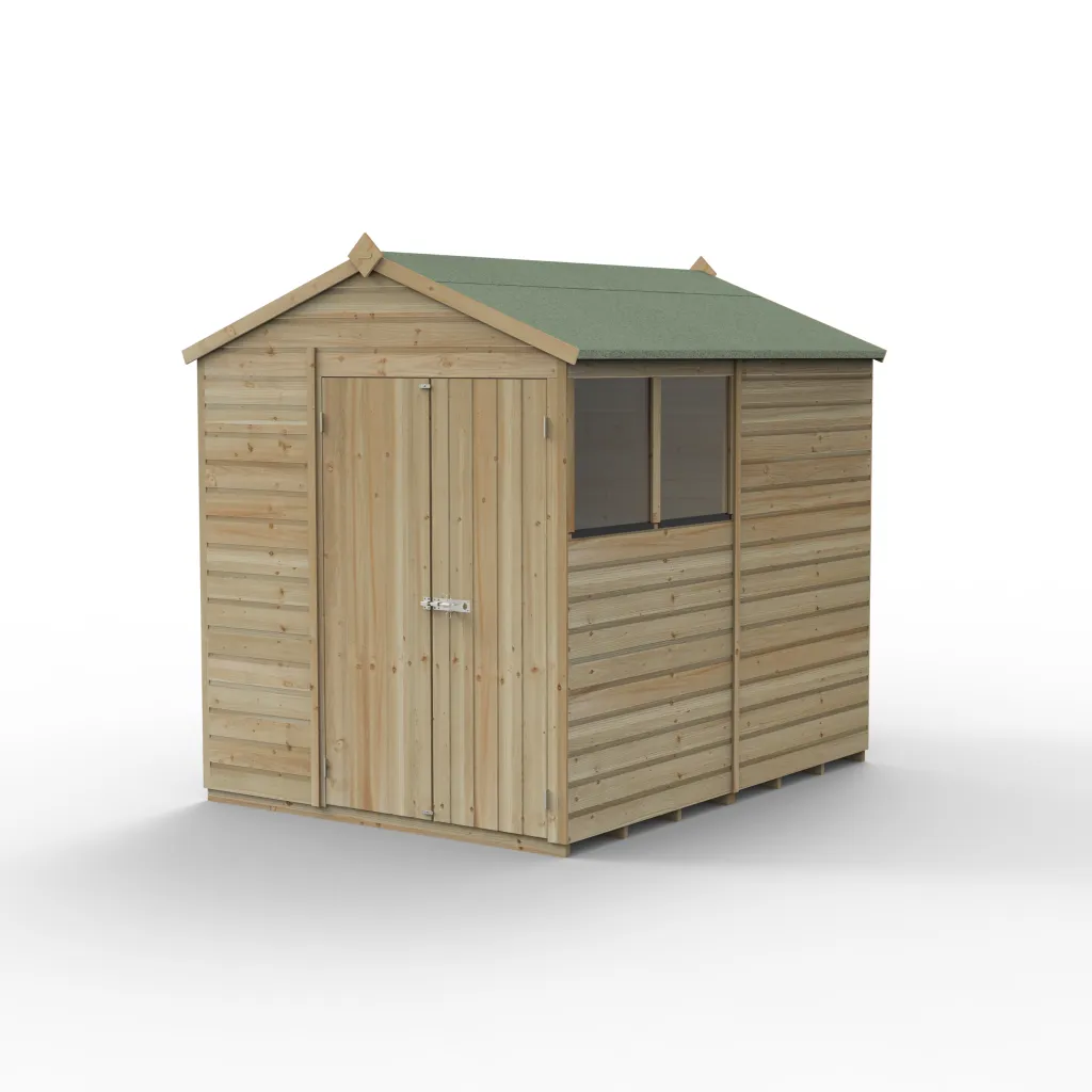 Forest Garden Beckwood 6x8 Apex Shed with 2 Windows and Double Door