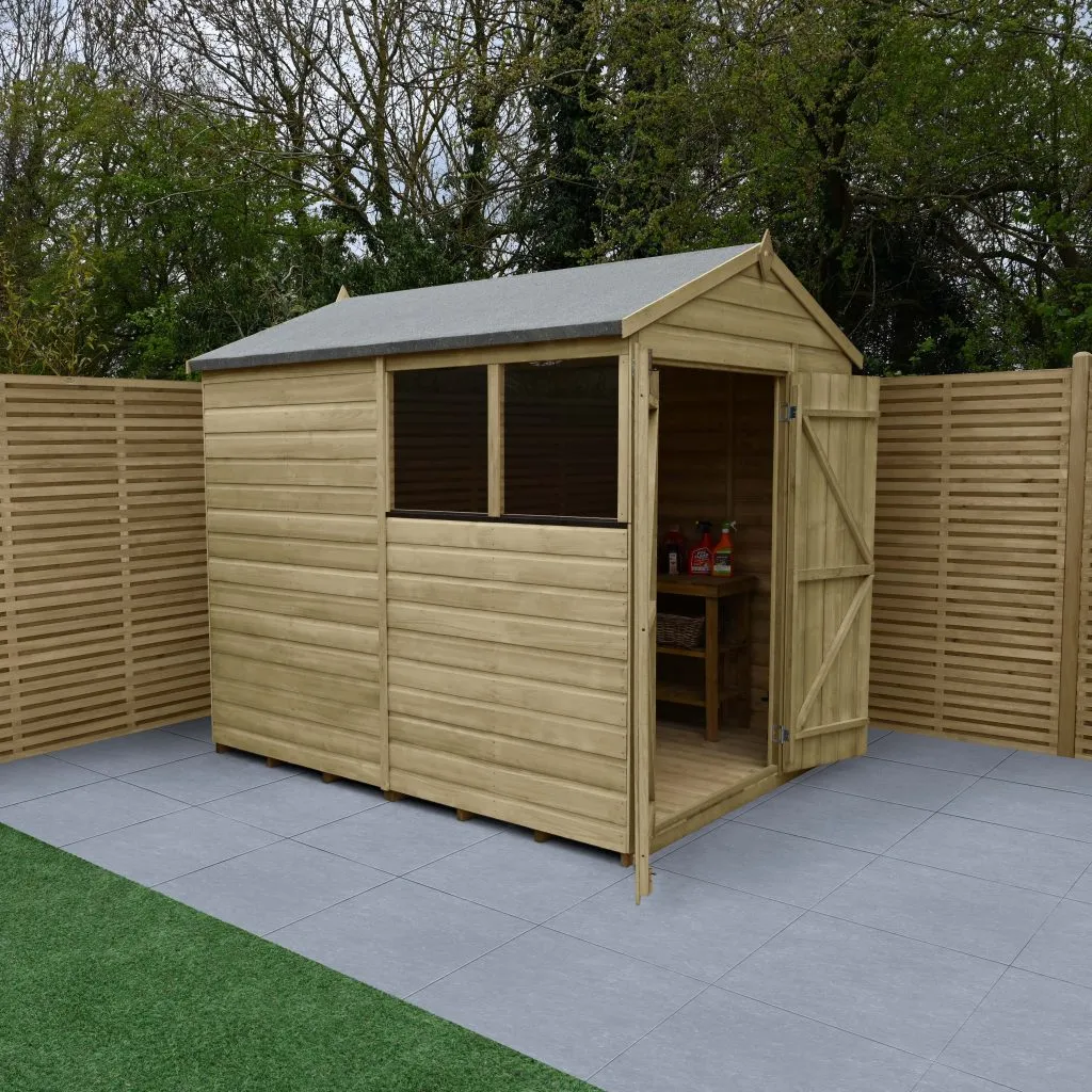 Forest Garden Beckwood 6x8 Apex Shed with 2 Windows and Double Door