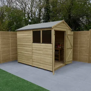 Forest Garden Beckwood 6x8 Apex Shed with 2 Windows and Double Door