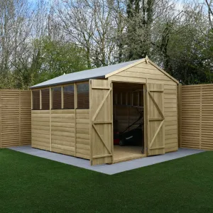 Forest Garden Beckwood 8x12 Apex Shed with 6 Windows and Double Door
