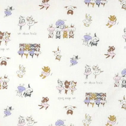 Funny Cats - Ballerina Cats - Off White - Kokka