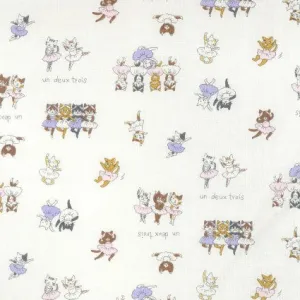 Funny Cats - Ballerina Cats - Off White - Kokka