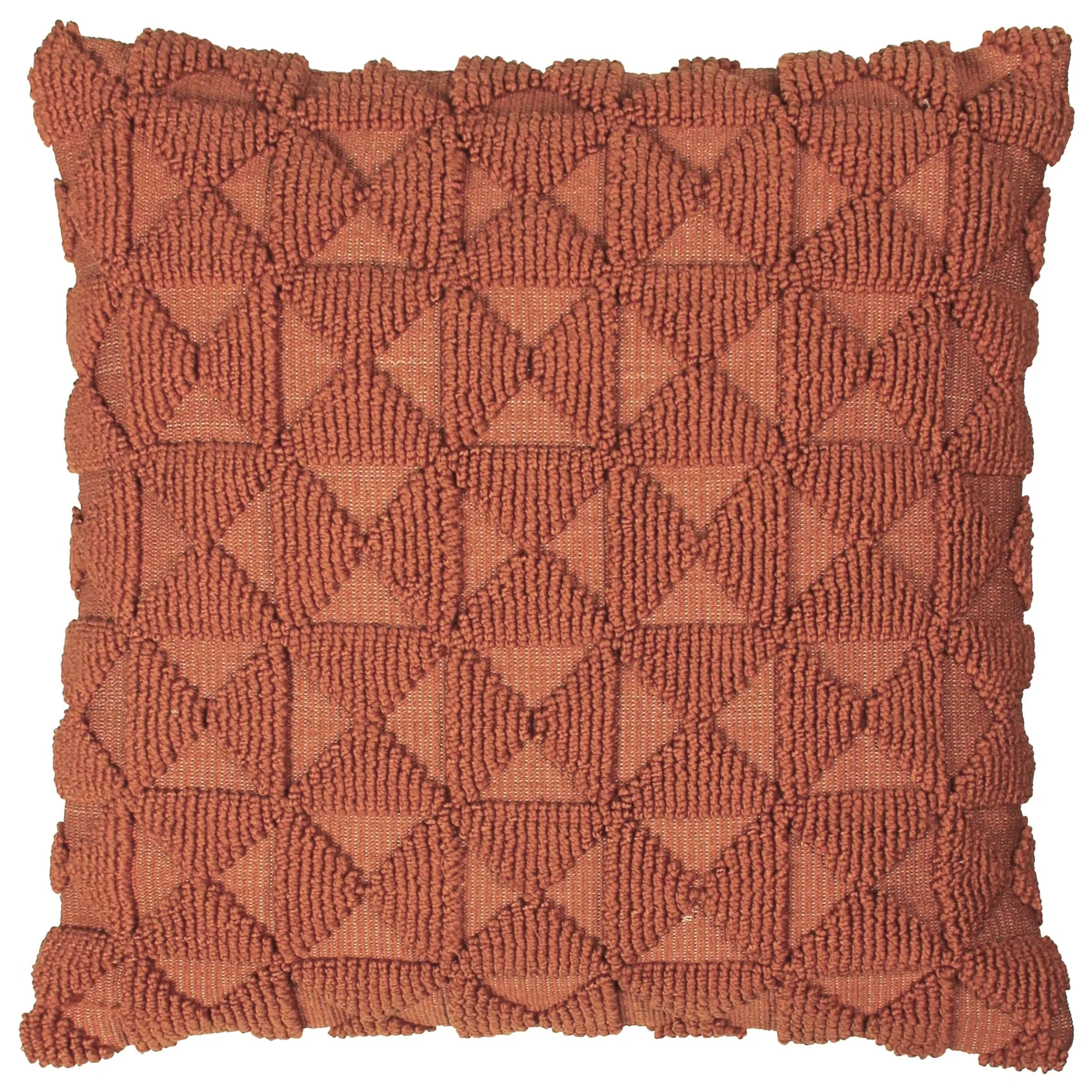 Geometric Knit Cushion | Brick Orange | 45x45cm