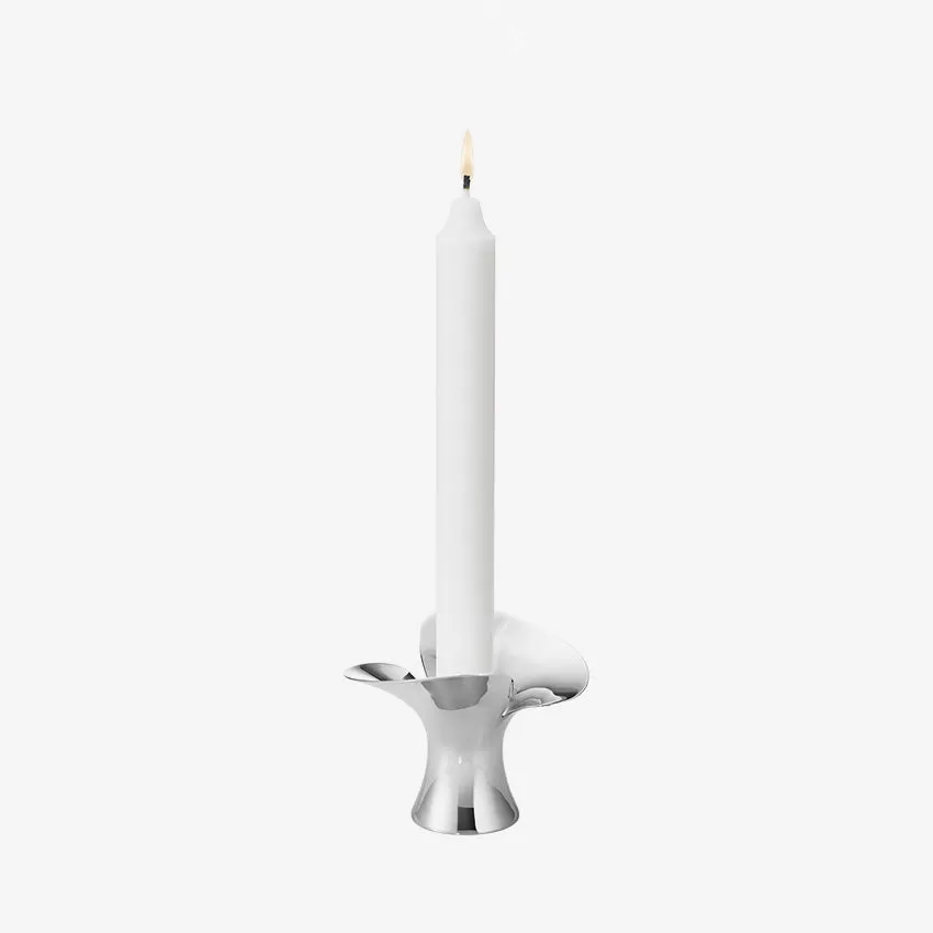 Georg Jensen | Bloom Taper Candleholder Steel 2 Pcs