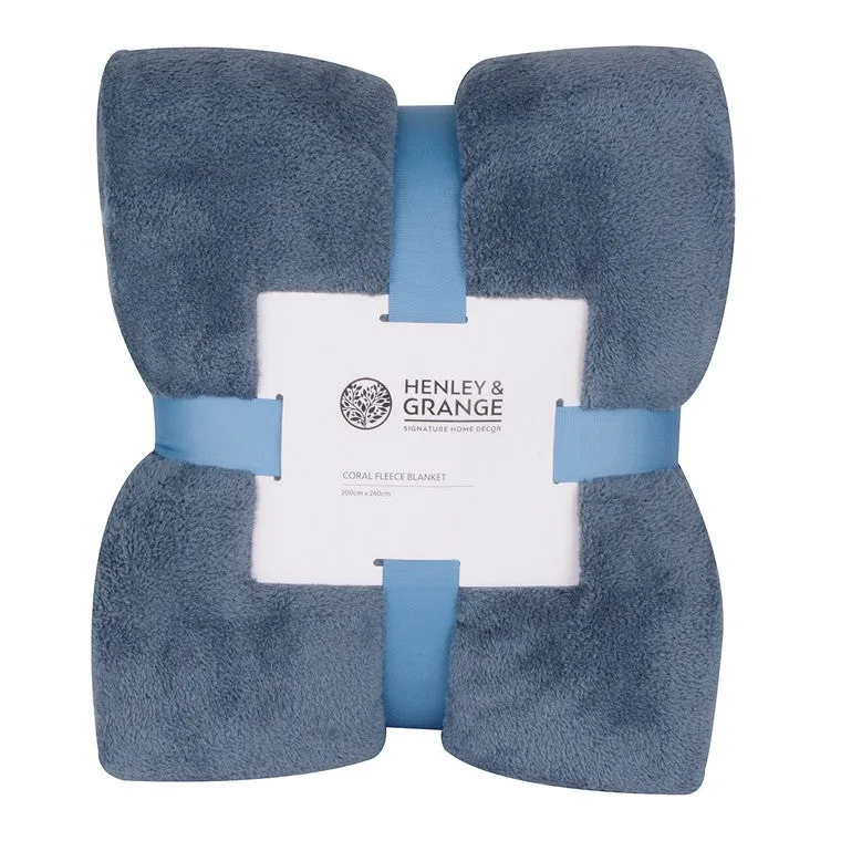 H&G Coral Fleece Blanket, Storm