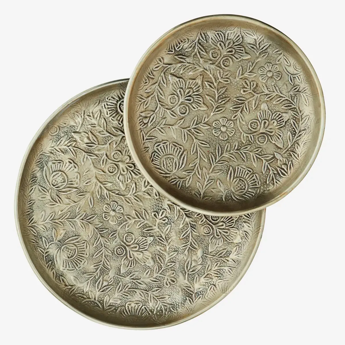 Hand Hammered Aluminium Tray - Antique Brass Large