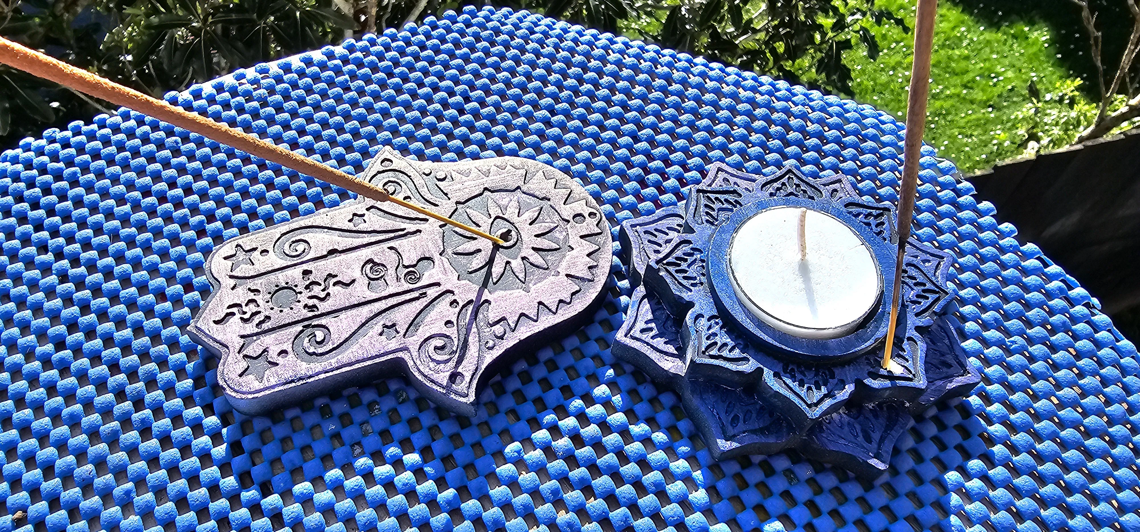 HANDMADE LOTUS CANDLE/INCENSE HOLDER
