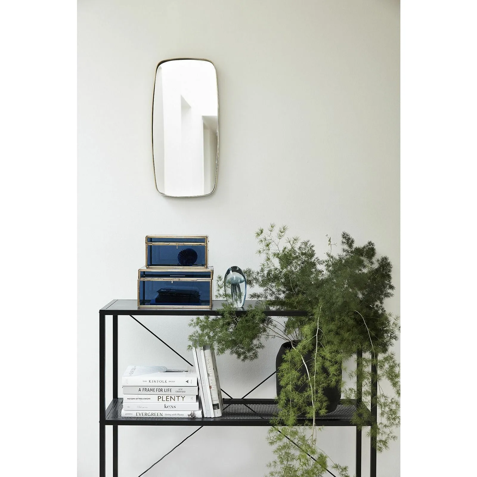 Hübsch Retro Wall Mirror Rectangular Brass
