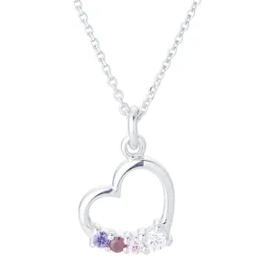 Heart Rainbow Pendant & Chain | Ettie | Sterling Silver