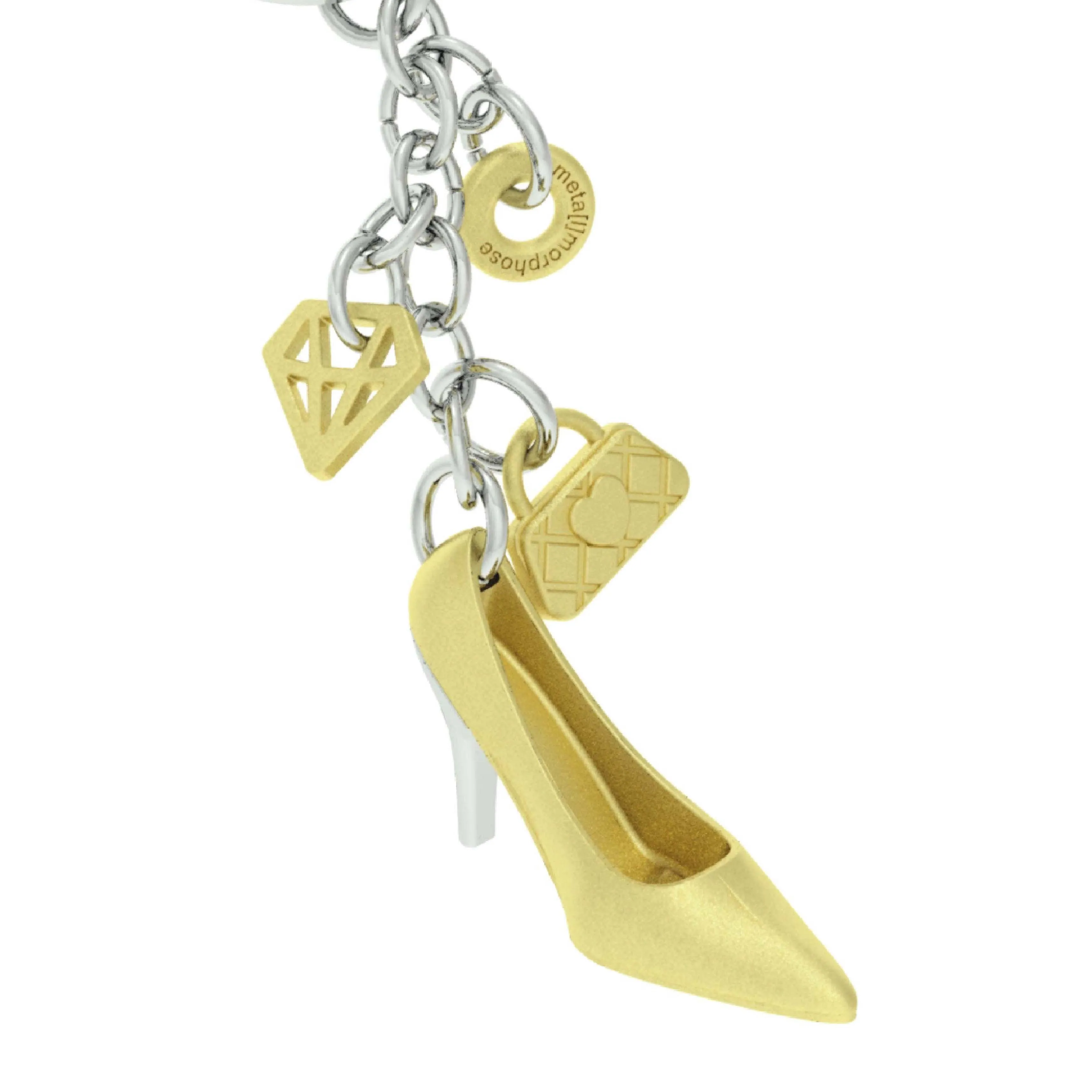 High Heel Drop Charm Keyring | Gold