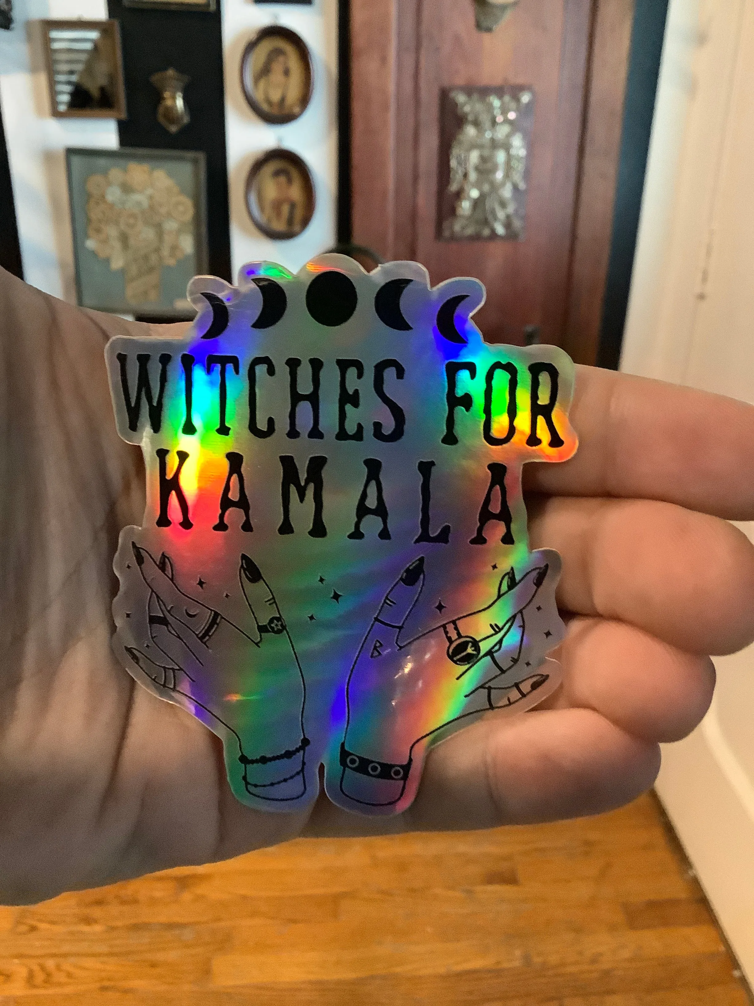 Holographic Witches For Kamala Sticker