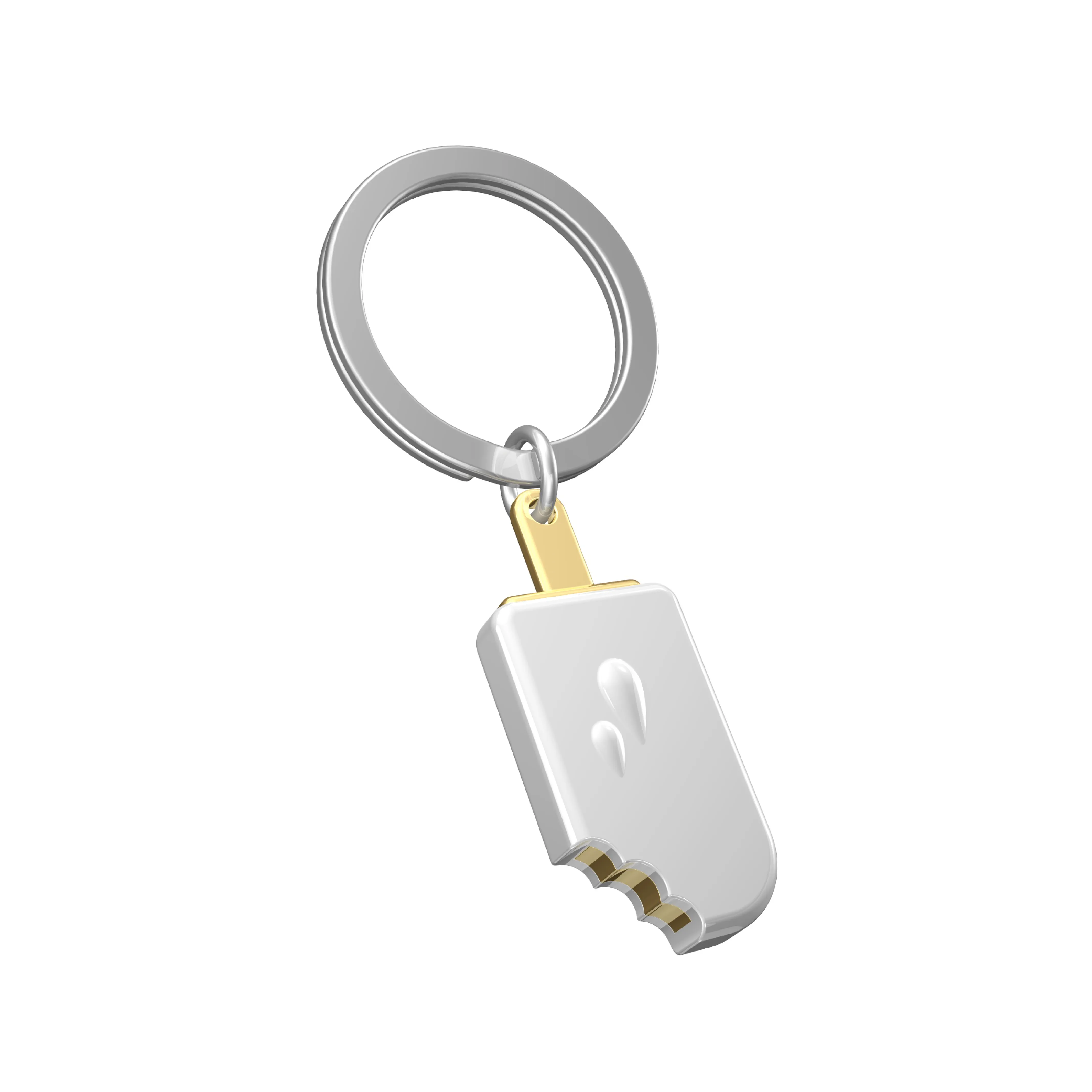 Ice Lolly Keyring | White & Gold
