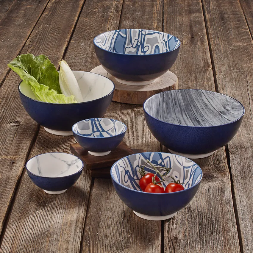 Icm | Denim Marble Bowls
