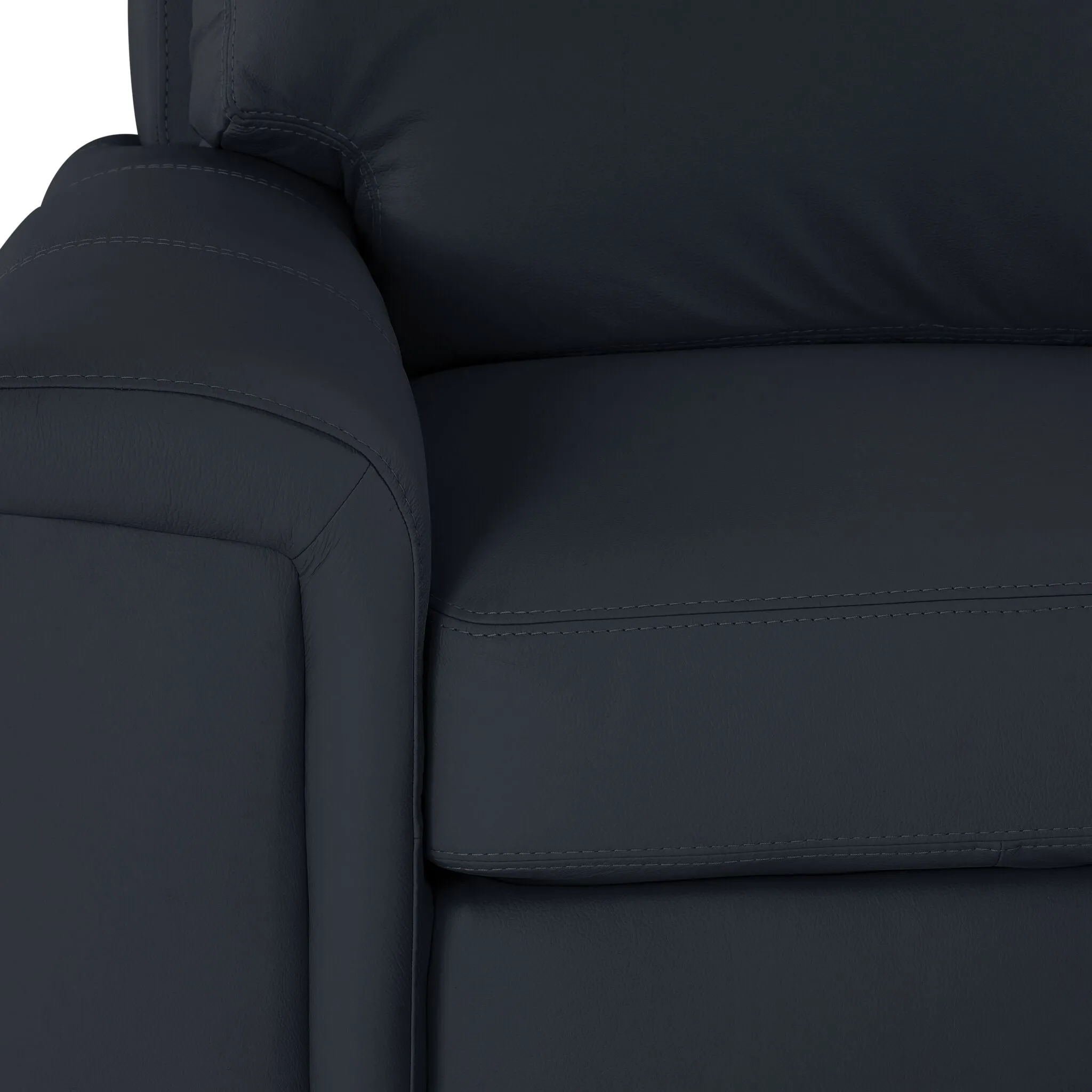 Icon Leather 2-Piece Sectional with Right Facing Chaise - Navy