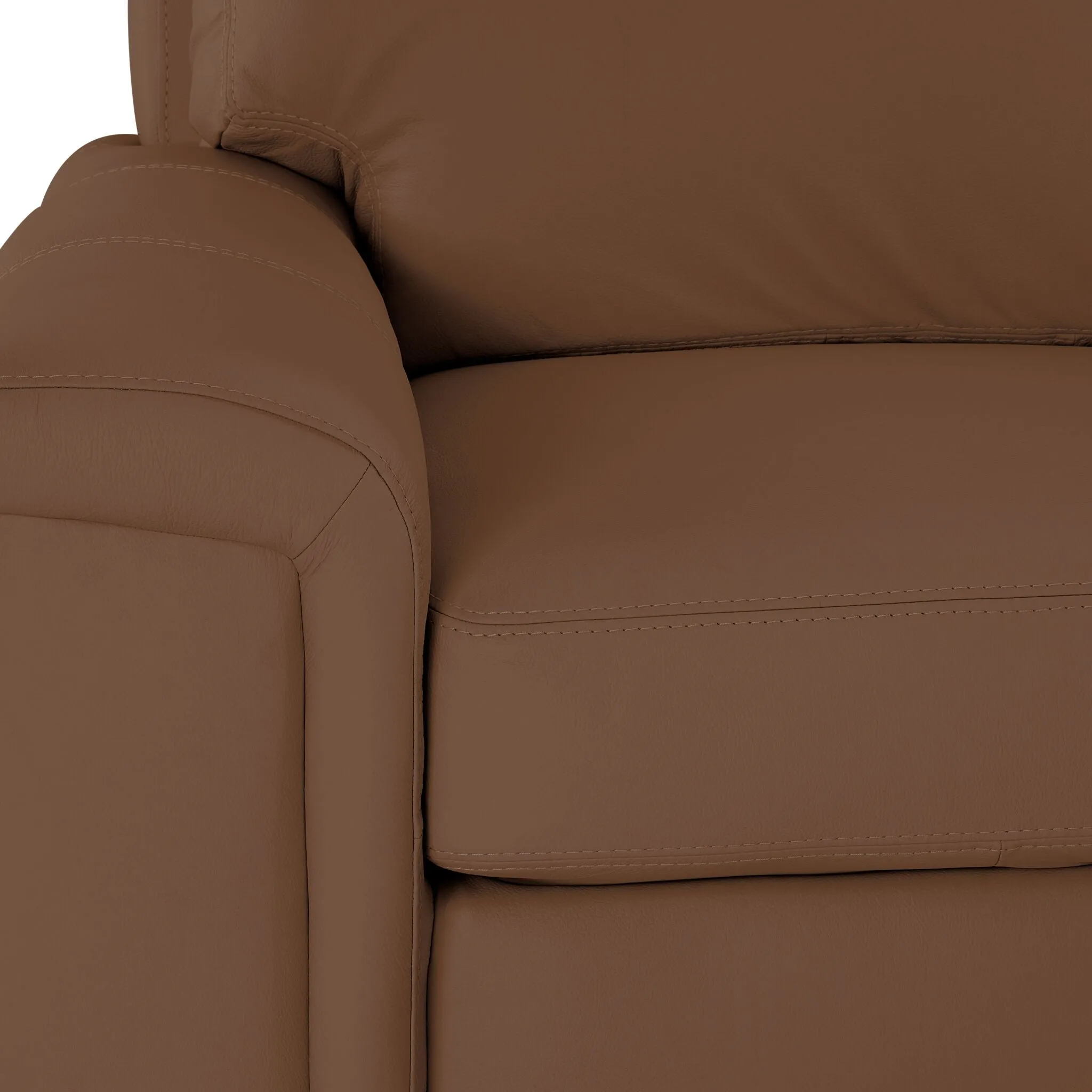 Icon Leather 2-Piece Sectional with Right Facing Chaise - Saddle
