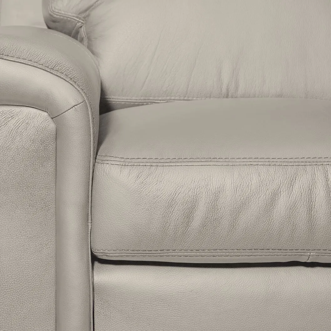 Icon Leather Chair - Silver Grey