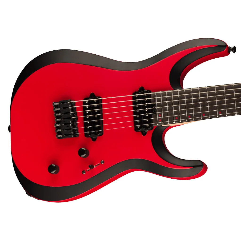 Jackson Pro Plus Series DK Modern MDK7 HT, Ebony Fingerboard, Satin Red with Black bevels