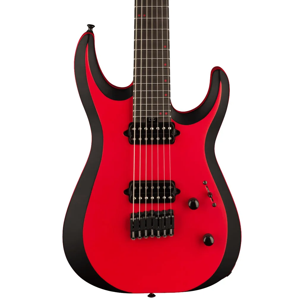 Jackson Pro Plus Series DK Modern MDK7 HT, Ebony Fingerboard, Satin Red with Black bevels
