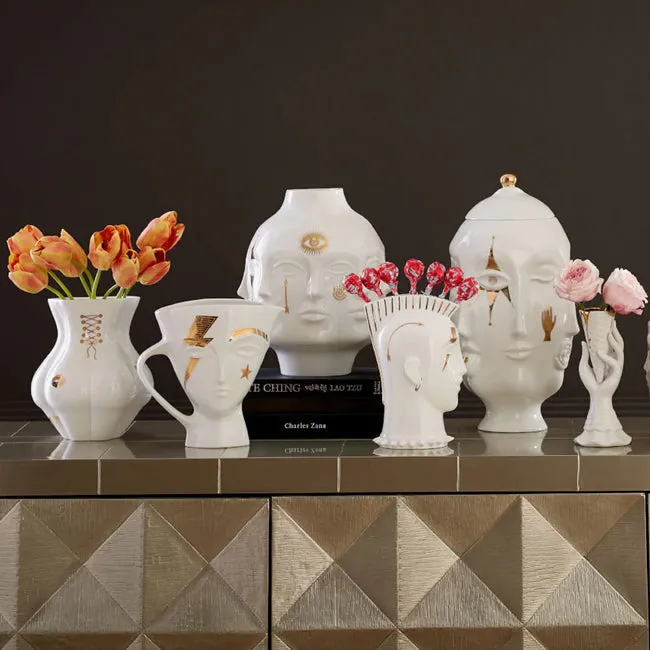Jonathan Adler | Gilded Muse Kiki's Derriere Vase - White & Gold