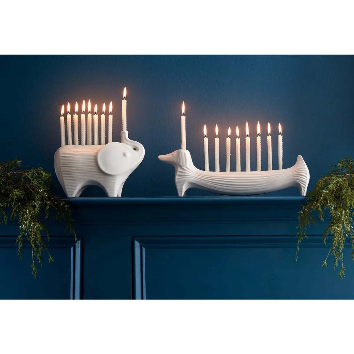 Jonathan Adler | Menagerie Dachshund Menorah White
