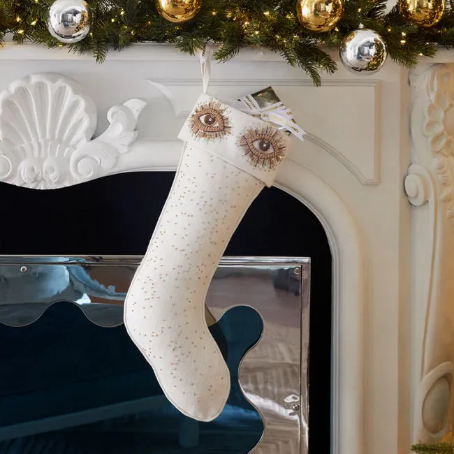 Jonathan Adler | Muse Eyes Stocking - Gold & Ivory
