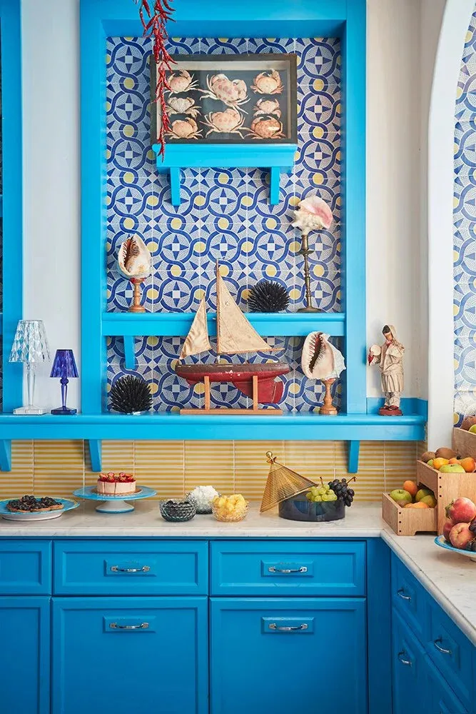 Kartell Trullo Centerpiece, Yellow/Blue