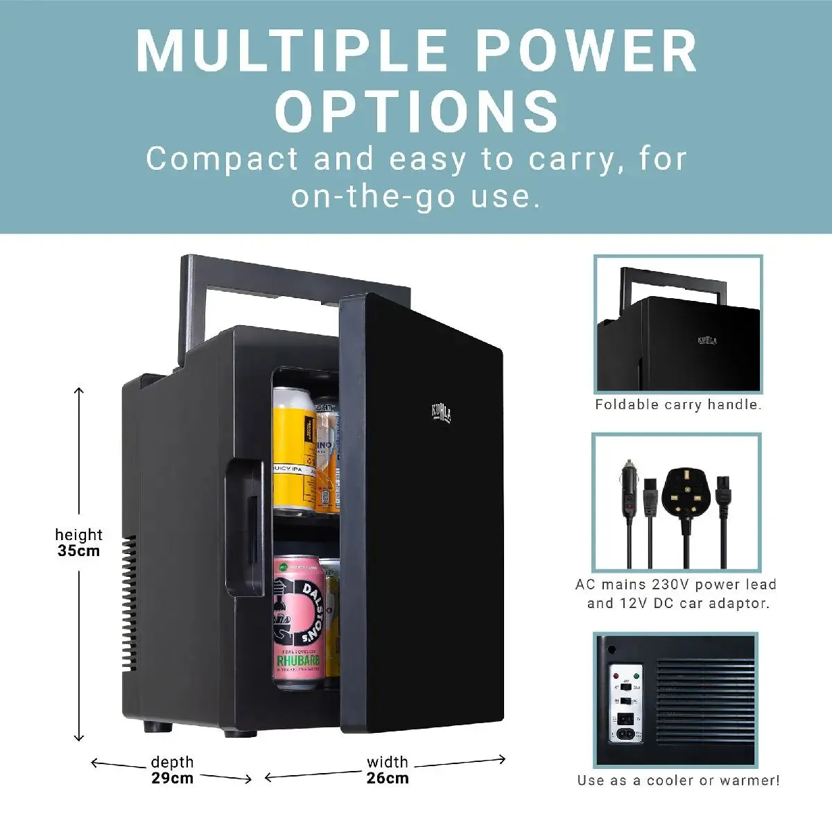 Kuhla K8CLR1001B Black 8L Mini Cooler