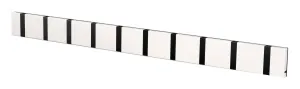 Loca Knax Horizontal Coat Rack 10 Hooks, White/Black