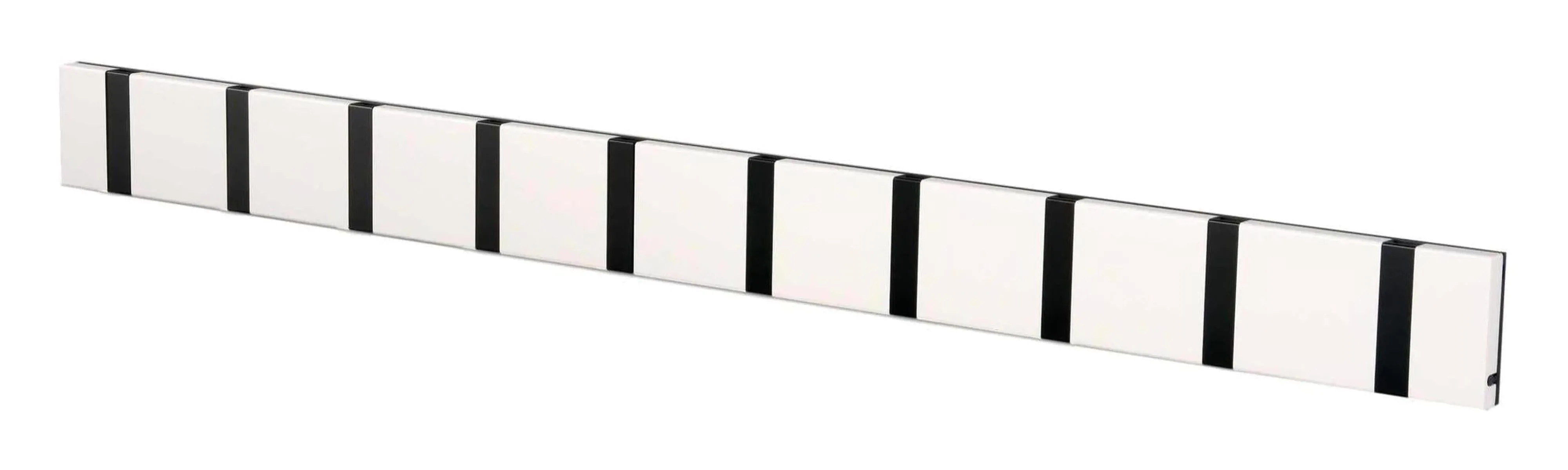 Loca Knax Horizontal Coat Rack 10 Hooks, White/Black