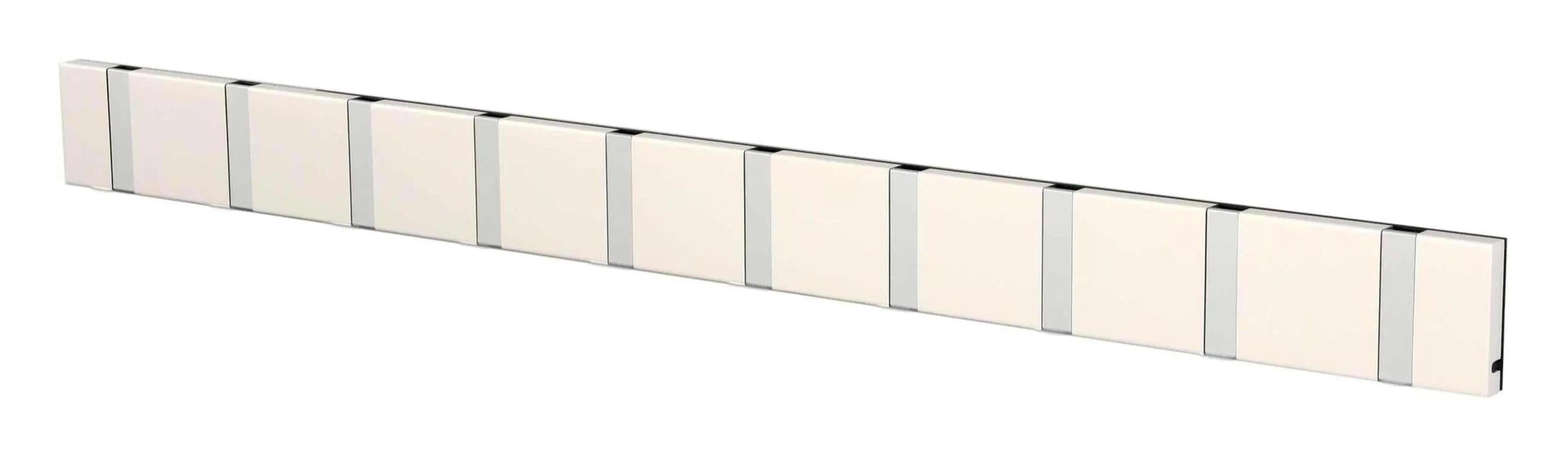 Loca Knax Horizontal Coat Rack 10 Hooks, White/Grey