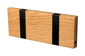 Loca Knax Horizontal Coat Rack 2 Hooks, Oak Oiled/Black