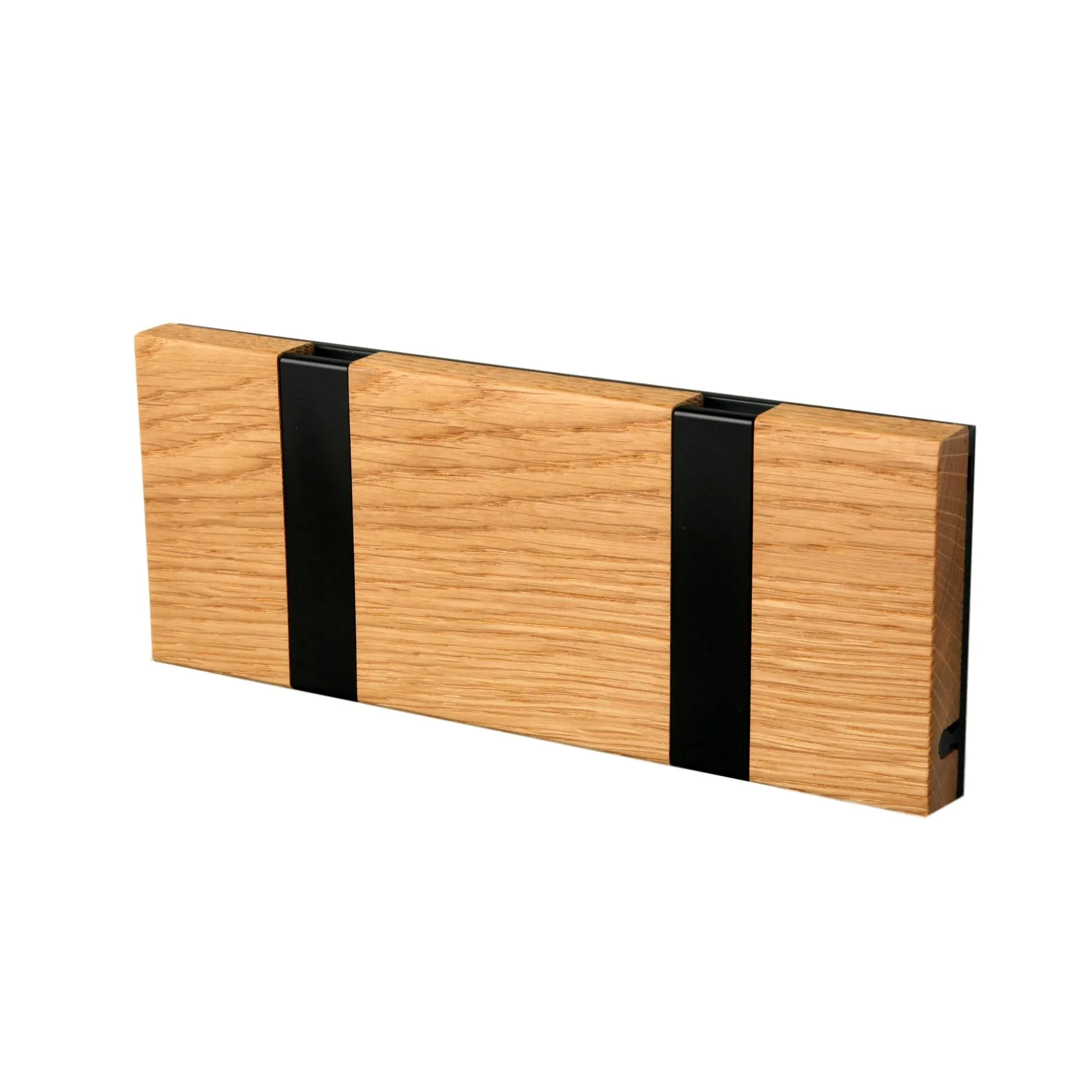 Loca Knax Horizontal Coat Rack 2 Hooks, Oak Oiled/Black