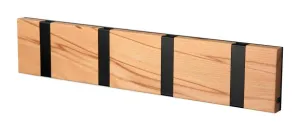 Loca Knax Horizontal Coat Rack 4 Hooks, Core Beech/Black
