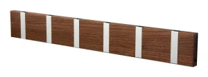Loca Knax Horizontal Coat Rack 6 Hooks, Walnut/Grey