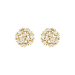 Lucy Sparkling Flower Pendant Earrings | Gold Plated with Cubic Zirconia