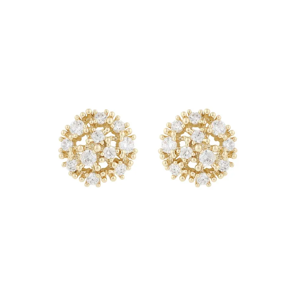 Lucy Sparkling Flower Pendant Earrings | Gold Plated with Cubic Zirconia