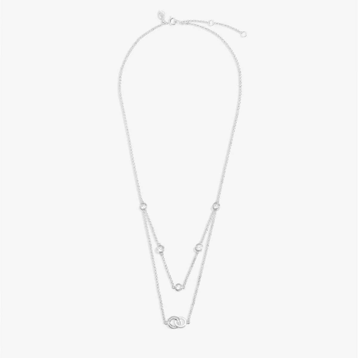 Lumia Linked Circles Necklace | Silver Plated