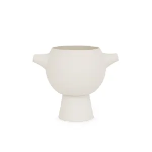 Luxe Collection Circular Vase | Off White | 18.5cm