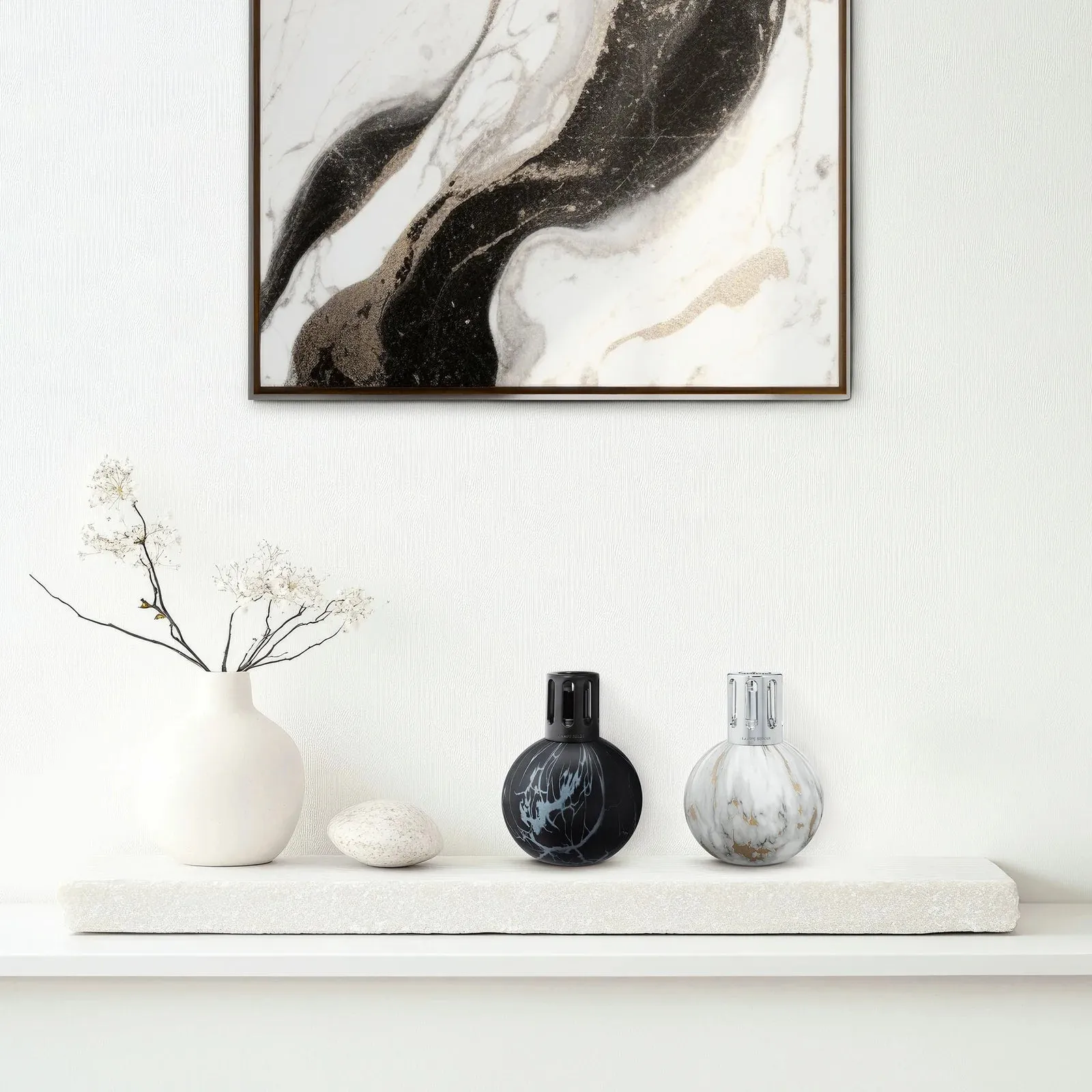 Marbled Fragrance Lamp | Black